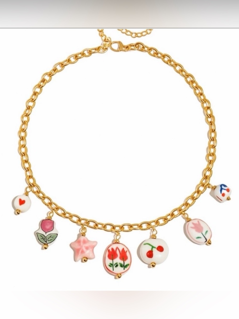 Charm Necklace with Colorful Pendants